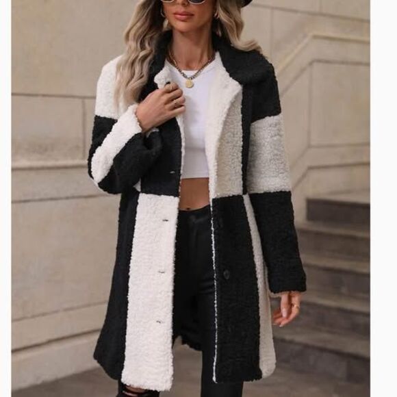 Coolane Women's Plus Size Teddy Fleece Colorblock Jacket Size OXL - Picture 8 of 9